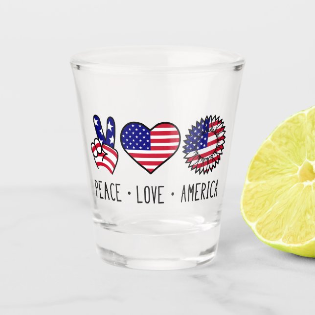 Patriotic Peace & Unity Shot Glass (Front)