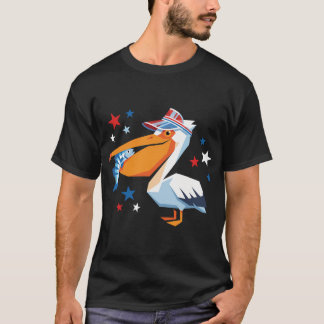Patriotic Pelican Fishing 4th of July T-Shirt