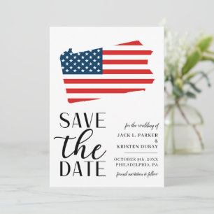 Patriotic Pennsylvania Destination Wedding Save The Date