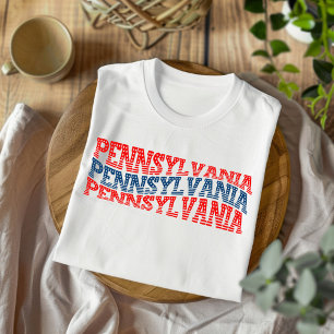 Patriotic Pennsylvania Red and Blue Boho T-Shirt 