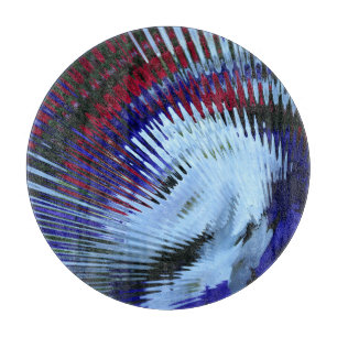 Patriotic Petunia Blow Out-Round Cutting Board 12i