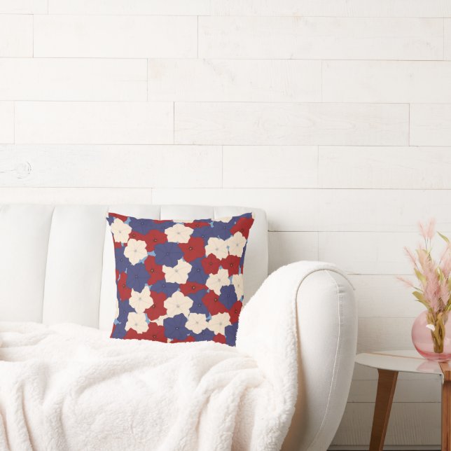 Patriotic Petunias Cushion (Couch)