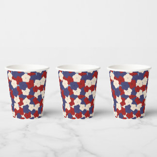 Patriotic Petunias Paper Cups