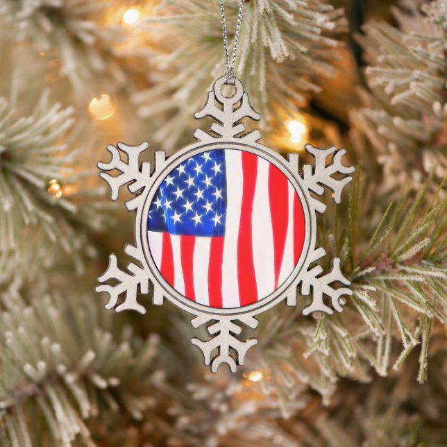 Patriotic Pewter Ornament (Tree)