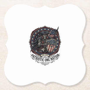 Patriotic Phantom Patriot Horror Monster Patriot 4 Paper Coaster