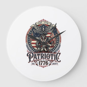 Patriotic Phantom Patriot Horror Monster Patriot I Large Clock