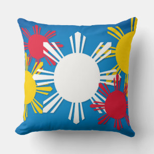 Patriotic Philippine Flag Sun Pinoy Cushion