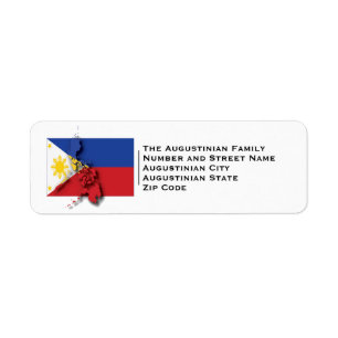 Patriotic PHILIPPINES FLAG Return Address Label