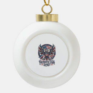 Patriotic Phoenix Hybrid Patriot Animal Hybrid Pat Ceramic Ball Christmas Ornament