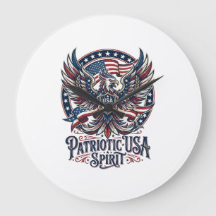 Patriotic Phoenix Hybrid Patriot Animal Hybrid Pat Large Clock