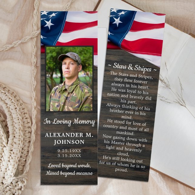 Patriotic Photo Military Funeral Prayer Bookmark (Creator Uploaded)