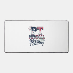 Patriotic Physical Therapy Vintage PT Shirt Design Desk Mat