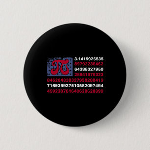 Patriotic Pi Day American Flag Math Teacher 4th Of 6 Cm Round Badge
