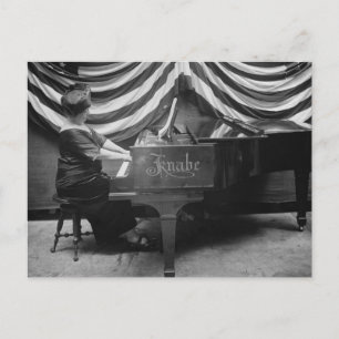 Patriotic Pianist, 1920s Postcard