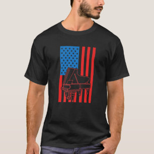 Patriotic Pianist US Flag Piano Premium T-Shirt