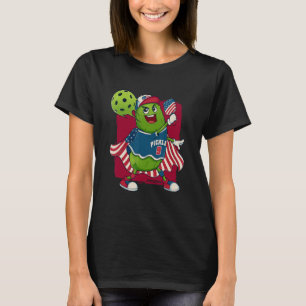 Patriotic Pickleball Dill Pickle Playing Pickle B T-Shirt