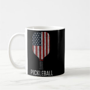 Patriotic Pickleball Paddleball Flag 4th Of July Coffee Mug