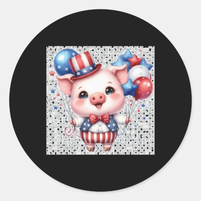 Patriotic Pig Sticker  (Front)