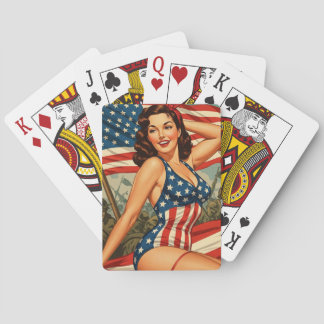 Patriotic Pin Up Playing Cards / Susan