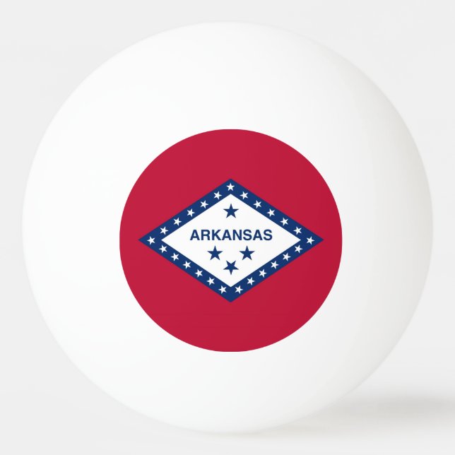 Patriotic ping pong ball with Flag of Arkansas (Front)