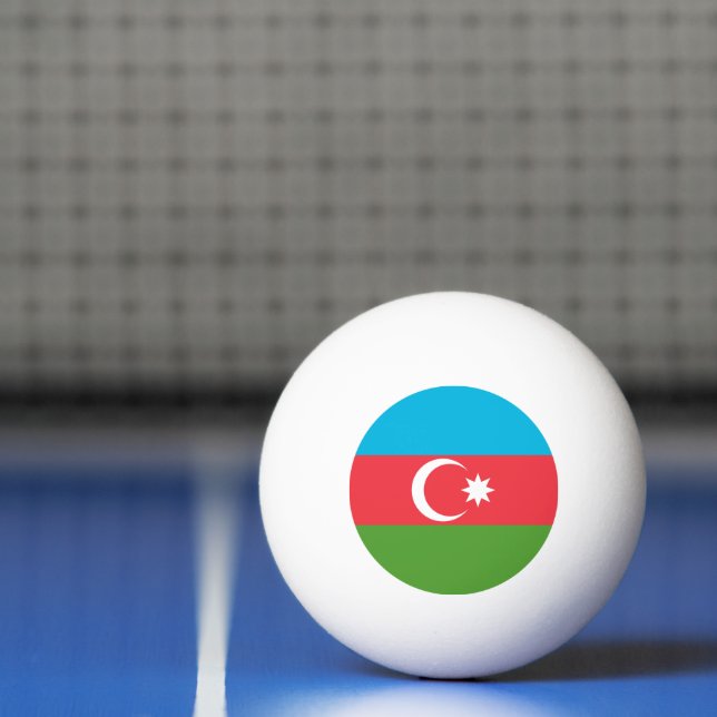 Patriotic ping pong ball with Flag of Azerbaijan (Net)