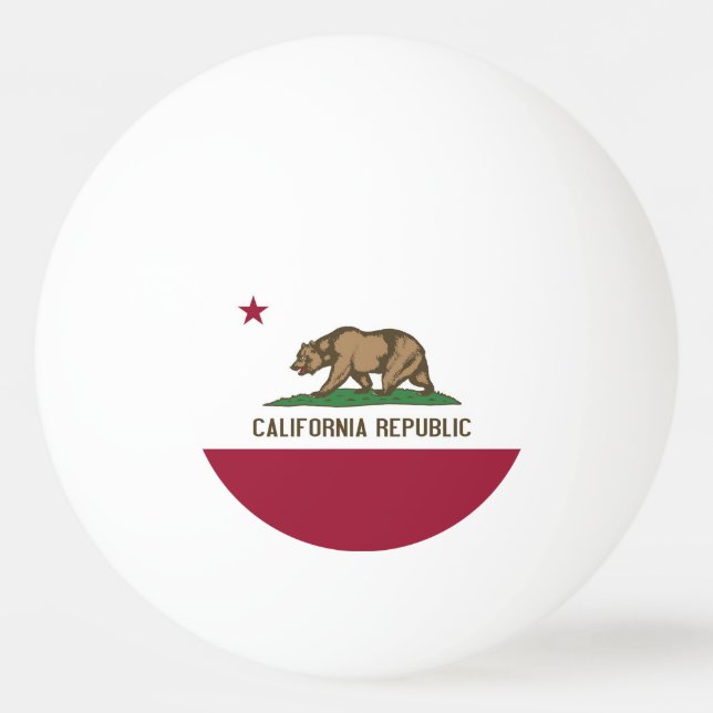 Patriotic ping pong ball with Flag of California (Front)