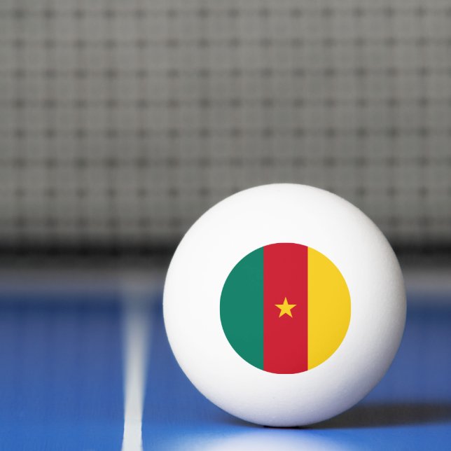 Patriotic ping pong ball with Flag of Cameroon (Net)