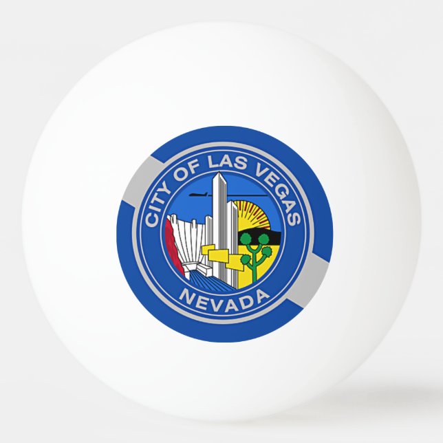 Patriotic ping pong ball with Flag of Las Vegas (Front)