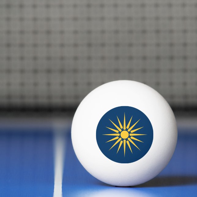 Patriotic ping pong ball with Flag of Macedonia (Net)