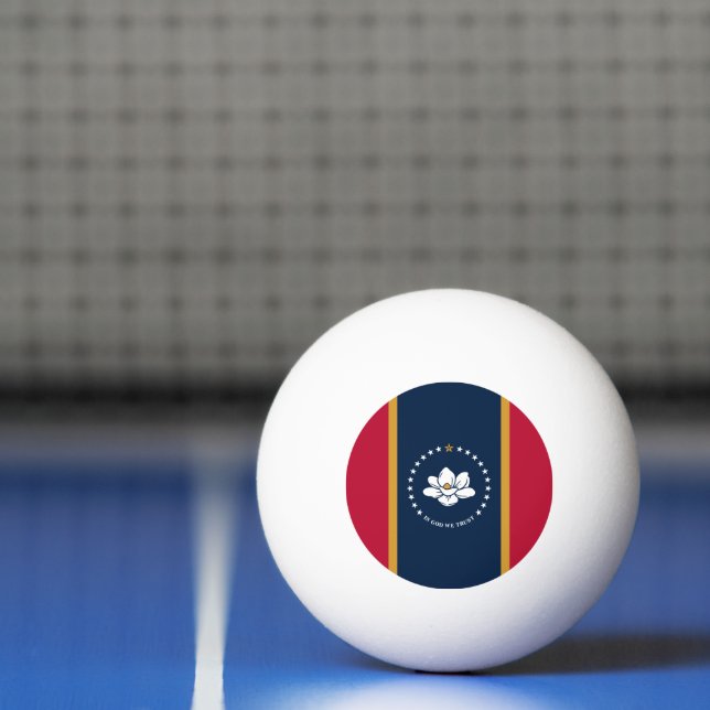Patriotic ping pong ball with Flag of Mississippi (Net)