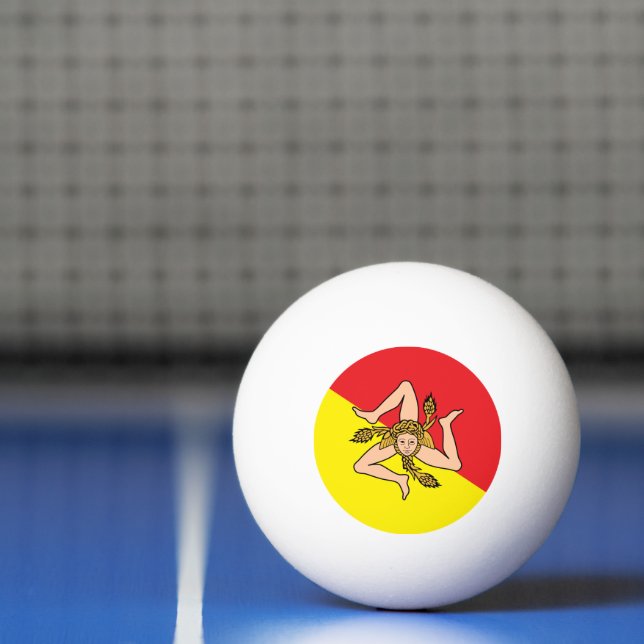 Patriotic ping pong ball with Flag of Sicily (Net)