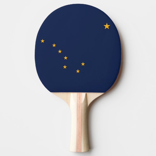 Patriotic, ping pong paddle with Flag of Alaska (Front)