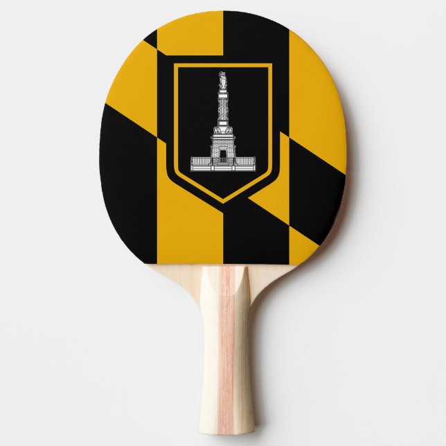 Patriotic, ping pong paddle with Flag of Baltimore (Front)
