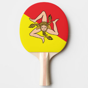 Patriotic, ping pong paddle with Flag of Sicily