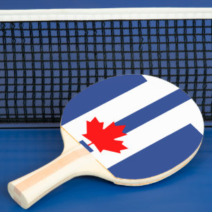Patriotic, ping pong paddle with Flag of Toronto