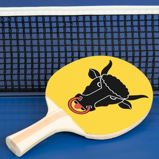 Patriotic, ping pong paddle with Flag of Uri (Insitu)
