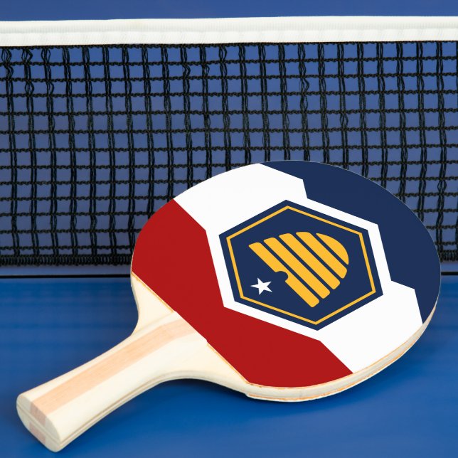 Patriotic, ping pong paddle with Flag of Utah, USA (Insitu)