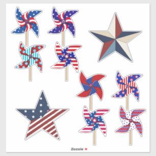 Patriotic Pinwheels and Stars July 4th