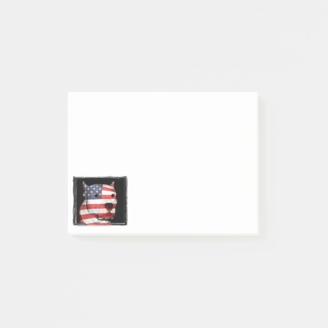 Patriotic pit bull post-it notes (Front)