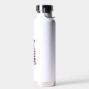 Patriotic Pit Bull Vintage Engraving Vector Design Water Bottle