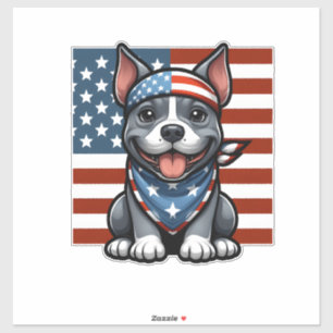 Patriotic Pitbull American Flag 4th of July BBQ