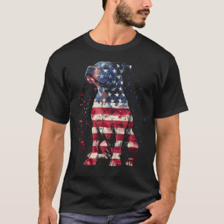 Patriotic Pitbull American Flag 4Th Of July Dog T-Shirt