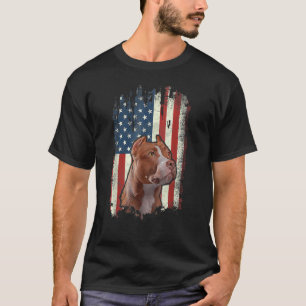Patriotic Pitbull American Flag Dog Men Women T-Shirt