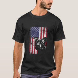 Patriotic pitbull amstaff American Flag Dog Mum Da T-Shirt