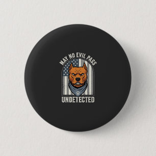 Patriotic Pitbull Guard Dog 6 Cm Round Badge