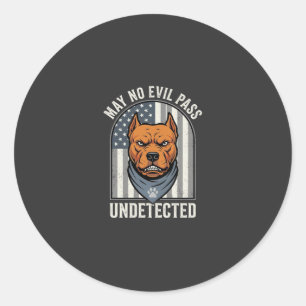 Patriotic Pitbull Guard Dog Classic Round Sticker