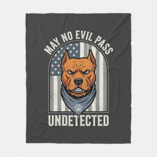 Patriotic Pitbull Guard Dog Fleece Blanket