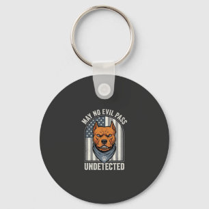 Patriotic Pitbull Guard Dog Key Ring