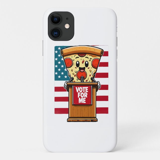 patriotic pizza vote for me Case-Mate iPhone case (Back)
