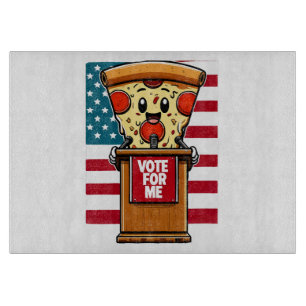 patriotic pizza vote for me cutting board